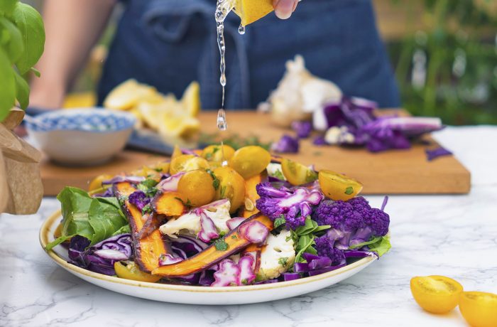 sallad med gröna blad